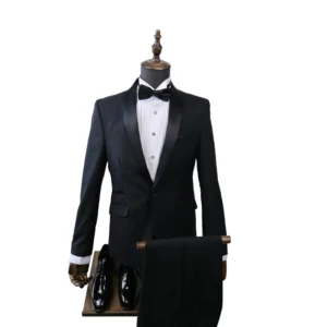 Men’s 2-Piece Formal Suit. Tailored Fit. Charcoal Grey/Black/Navy